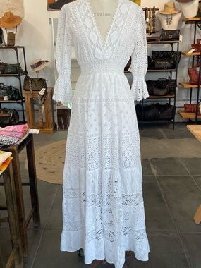 Temptation Positano Wasabi Maxi Dress In Bianco